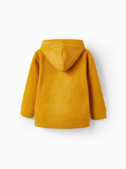 Zippy Kids Fleece Sweatshirt with Hood and Pocket Yellow