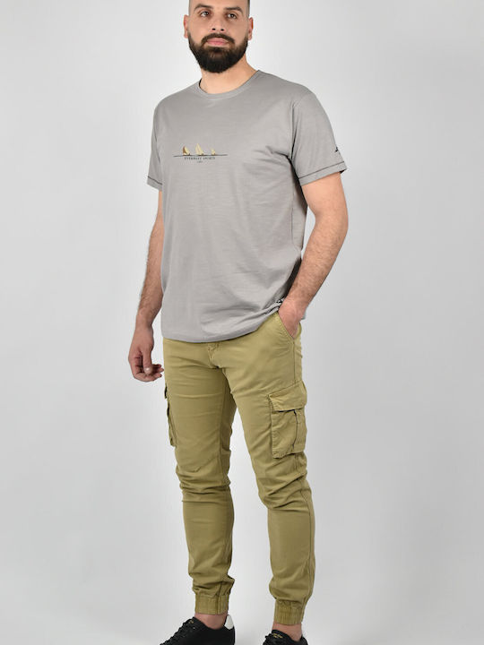 Everbest Herren Sport T-Shirt Kurzarm Beige