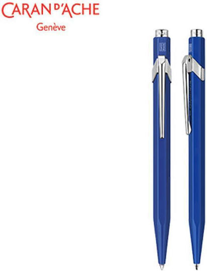 Caran D'ache Pen Ballpoint 1mm Blue with Blue Ink