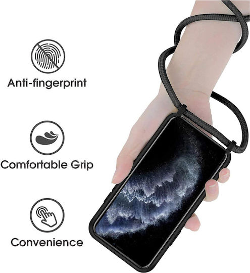 Liquid Back Cover Σιλικόνης με Λουράκι Χακί (iPhone 15 Pro Max)