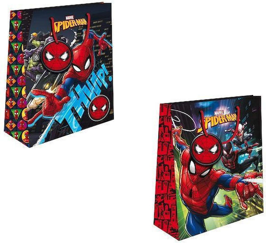 Διακάκης Χάρτινη Τσάντα για Δώρο με Θέμα "Spiderman" Πολύχρωμη 26x12x32εκ.