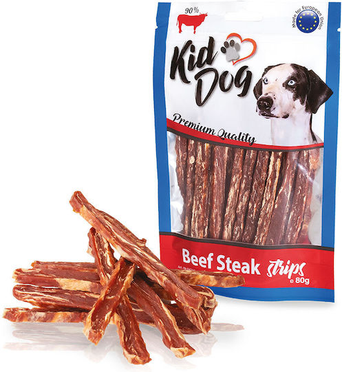KidDog KidDog Steak Streifen Hundeleckerlis mit Rindfleisch 80gr