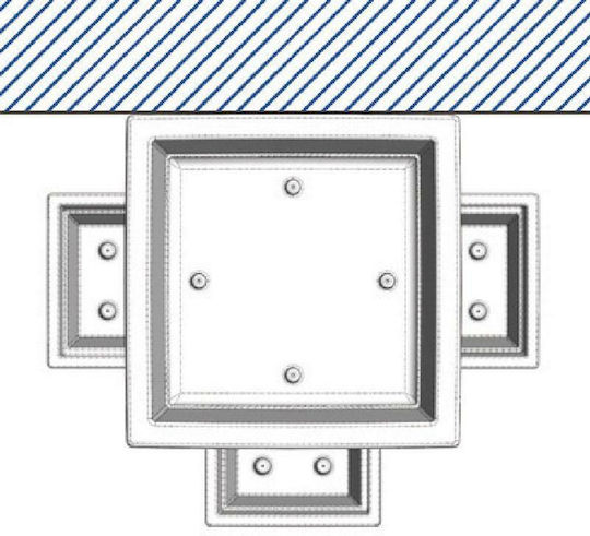 Bama Γλάστρα Πλαστική Γκρι-Καφέ 50x50x87.5εκ.