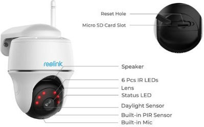 Reolink Argus PT v2 IP Κάμερα Παρακολούθησης Wi-Fi Full HD+ 5MP Μπαταρίας με Αμφίδρομη Επικοινωνία και Φακό 2.8mm