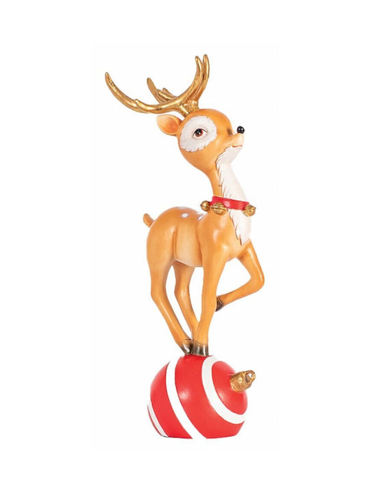 Eurolamp Christmas Plastic Figure Reindeer Beige Length 36.1cm 2pcs