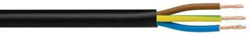 H05VV-F Power Cord Type NYL With 3x1mm² Cable Properties In Black Colour 1m Flexible