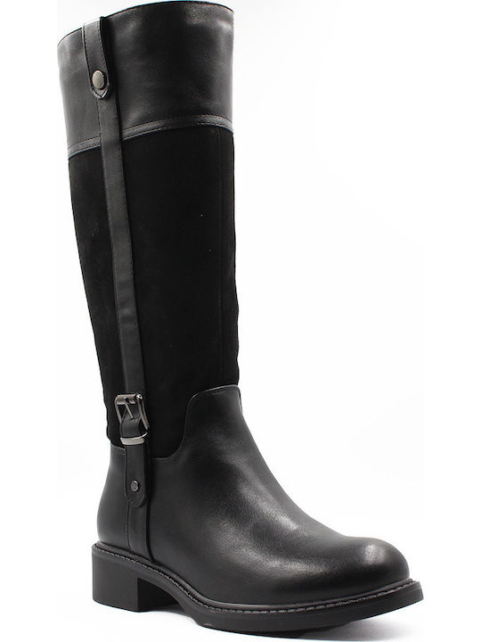 Wildleder Damenstiefel Schwarz