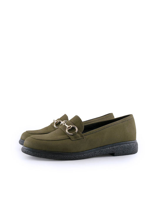 Stefania Women's Loafers in Khaki Color