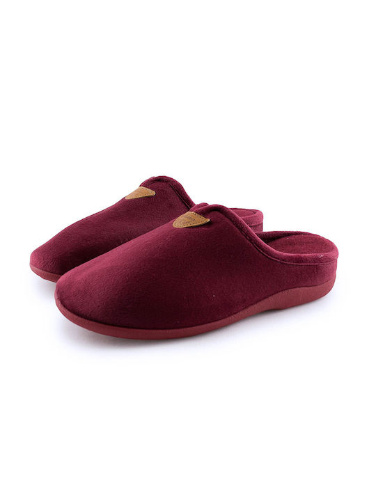 Love4shoes Papuci de casă pentru femei de iarnă în Burgundy culoare