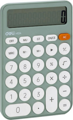 Deli Calculator 12 Digits in Green Color