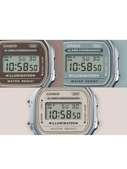 Casio Digital Men's Watch 36mm Chronograph Battery with Silver Metal Bracelet
