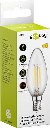 Goobay Λάμπα LED 4W 98mm για Ντουί E14 Θερμό Λευκό 470lm