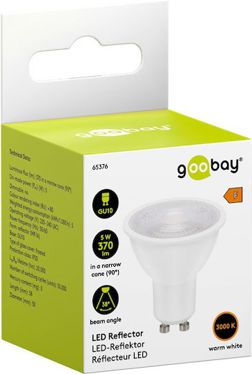 Goobay LED-Lampe 5W für Fassung GU10 und Form MR16 Warmes Weiß 370lm