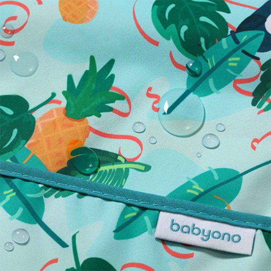 Babyono Toucans Waterproof Fabric Coverall with Hoop & Loop Fastener Pocket & Sleeves Multicolour for 6 m+