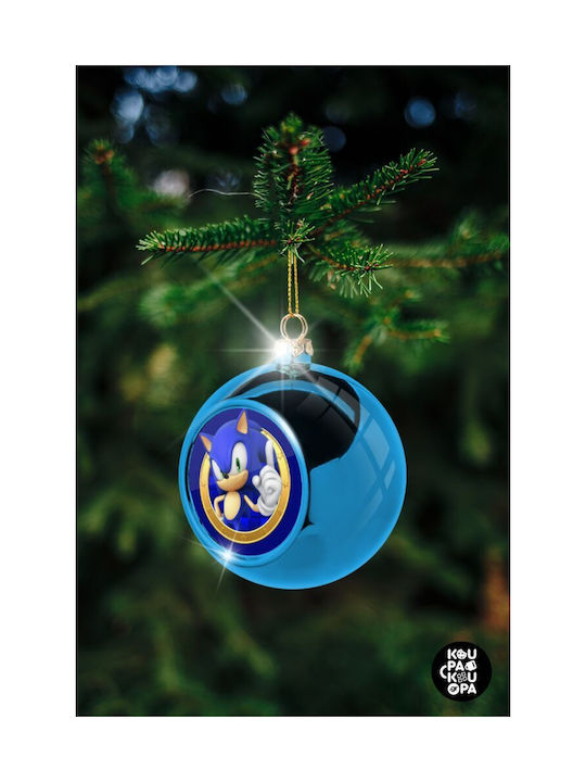 Christmas Ball Ornament Blue 8cm