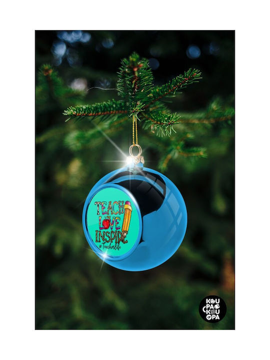 Christmas Ball Ornament Blue 8cm