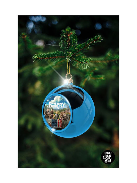 Christmas Ball Ornament Blue 8cm