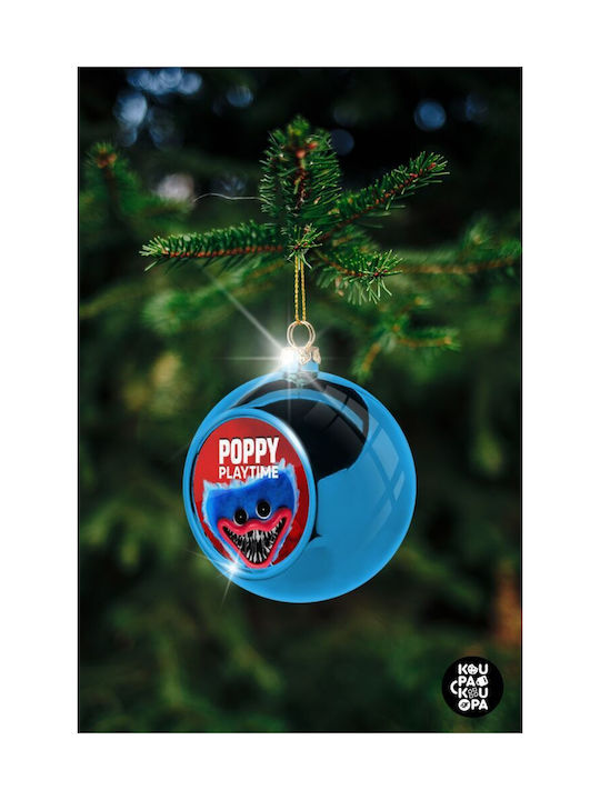 Christmas Ball Ornament Blue 8cm