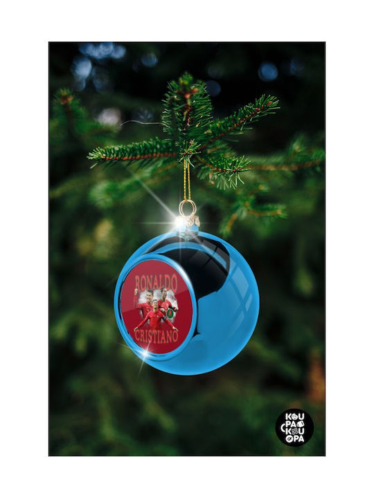 Christmas Ball Ornament Blue 8cm