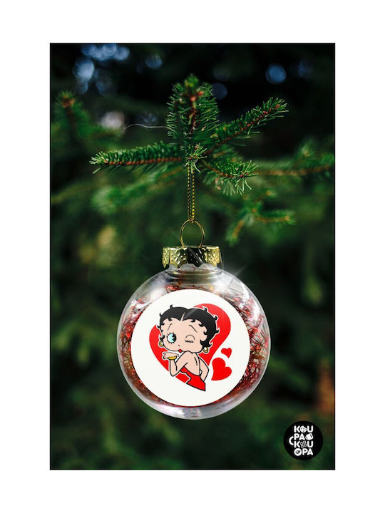 Weihnachtshänger Kugel Ornament Plastik Rot 8cm