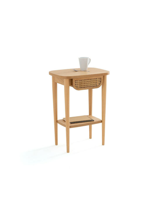 Buisseau Wooden Bedside Table Oak 45x33x62cm
