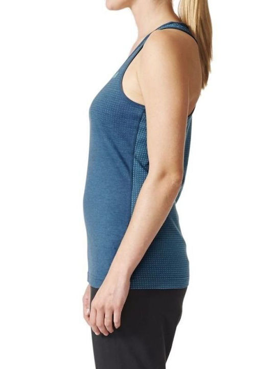 Adidas Women's Athletic Blouse Sleeveless Fast Drying Blue