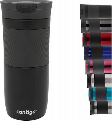 Contigo Byron Ποτήρι Θερμός Ανοξείδωτο BPA Free Μαύρο 470ml με Επιστόμιο Matt Black