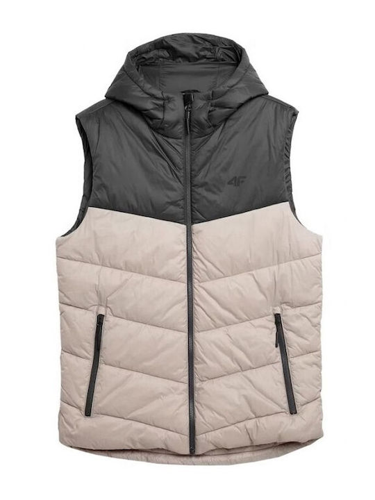 4F Ärmellos Herren Jacke Puffer Beige