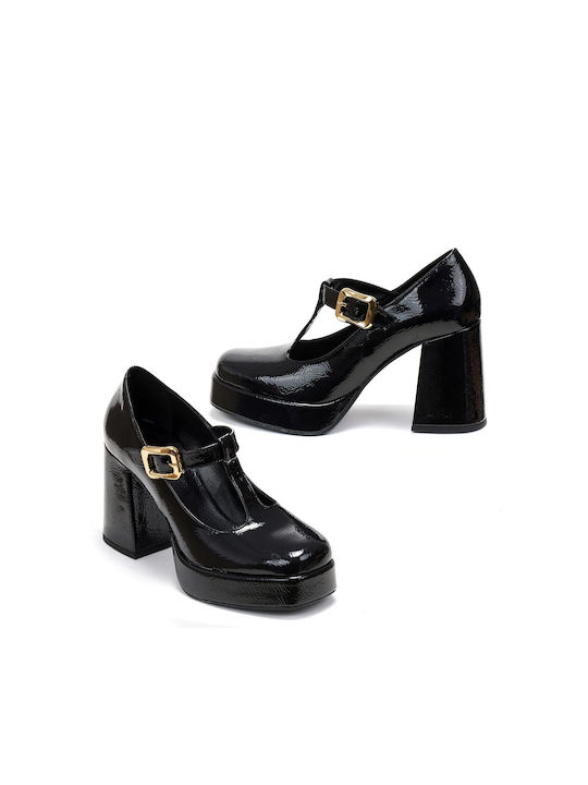 Beatris Patent Leather Black Heels