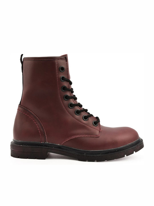 Wrangler Spike Mid Leder Damen Knöchelstiefel Burgundisch