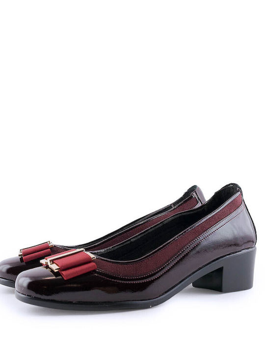 Step Anatomic Patent Leather Burgundy Medium Heels