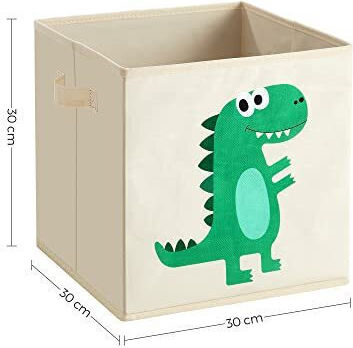 Songmics Детска кутия за съхранение сгъваема Box Set Бежов 30x30x30см 3бр