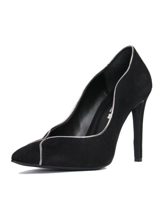 Irene Suede Black High Heels