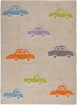 Lorena Canals Ръчно изработено Детско килимче Cars Бежов 120x160см Lorena Canals Ръчно изработено Детско килимче Cars Бежов 120x160см