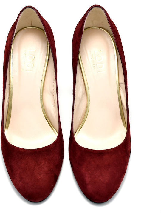 Pantofi cu toc Burgundy
