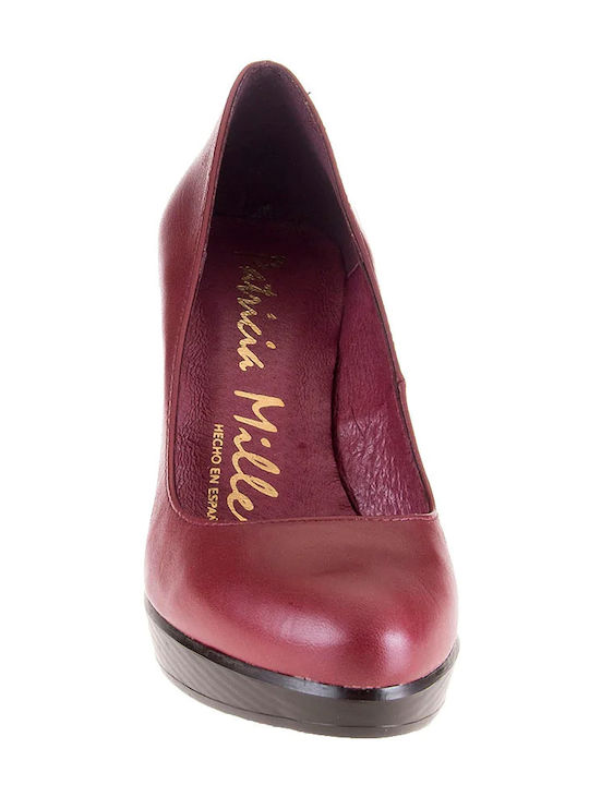 Patricia Miller Leder Pumps mit hohem Absatz Burgundisch