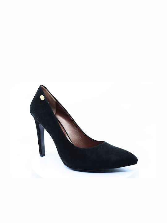 Goveci Suede Black Heels