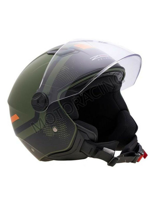 Zen ZN-700 Gemini Πράσινο - Μαύρο Ματ Κράνος Μηχανής Jet ECE 22.06
