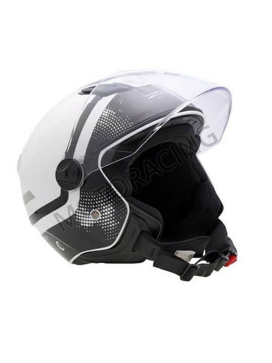 Zen ZN-700 Gemini Бял - Черен Каска за мотор Джет ECE 22.06