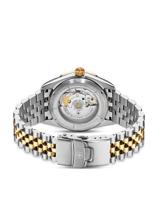 Swiss Military Hanowa Herrenuhr Automatisch mit Silbernem Rostfreiem Stahlarmband