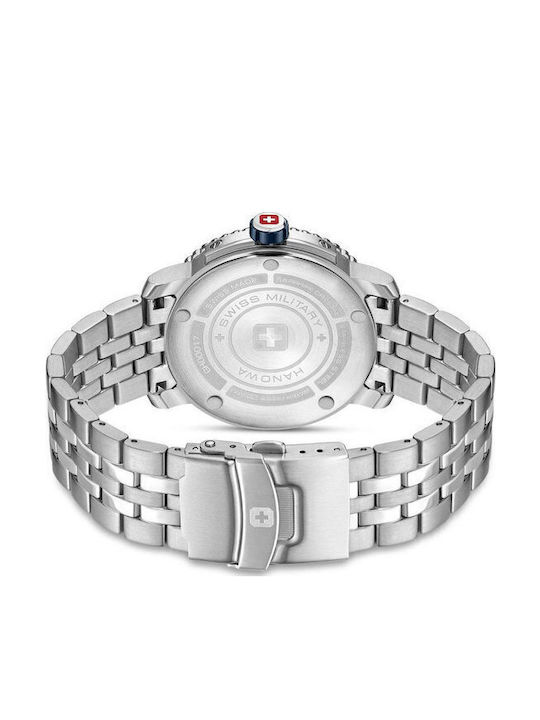 Swiss Military Hanowa Herrenuhr 44mm Batterie mit Schwarz Metallarmband