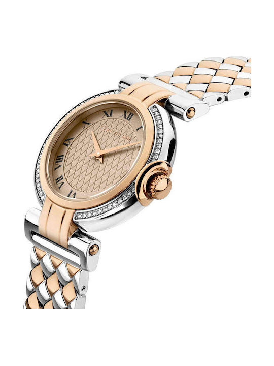 Cerruti Sesia Crystals Ceas de Damă cu Rose Gold Brățară Metalică