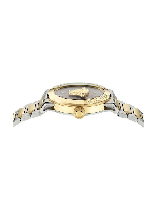 Versace Medusa Infinite Two Watch with Gold Metal Bracelet