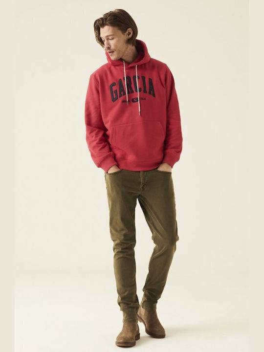 Men's Garcia hoodie with hoodie-red (Z1098 5107 SCARLET)