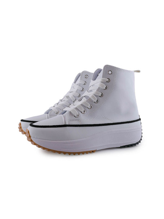 Love4shoes Flatforms Boots White