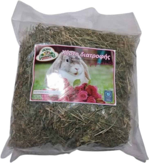 Evia Parrots Изкуствена трева за Зайче / Хамстър с Роза 500гр 1бр