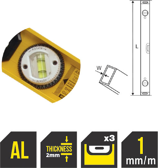 Topmaster Αλφάδι 80cm Πλαστικό Αλφάδι 80εκ. με 3 Μάτια
