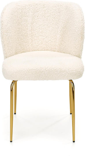 K474 Scaun De Sufragerie Crem/Auriu 54x64x80 cm