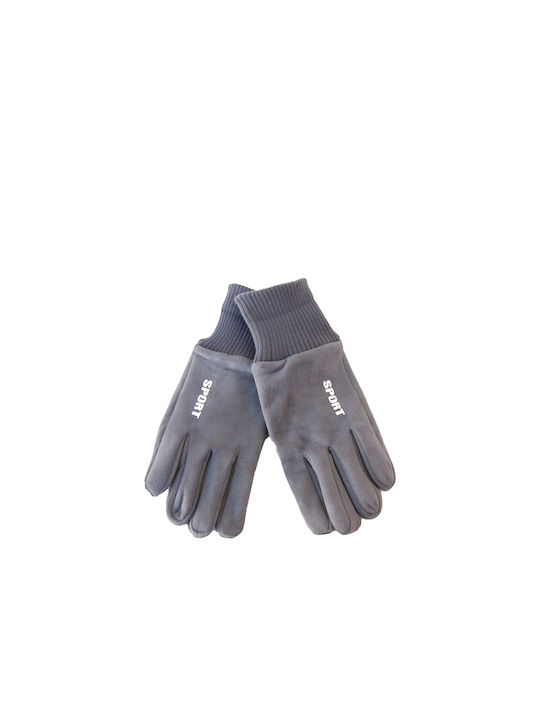 Vamore Men's Leather Touch Gloves Gray
