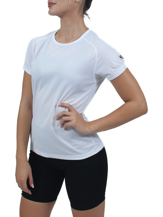 Women's Athletic Blouse Short Sleeve Fast Drying White